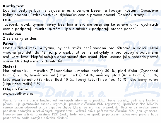 Apotheke FAF UK Dýchací cesty čaj 20x2g