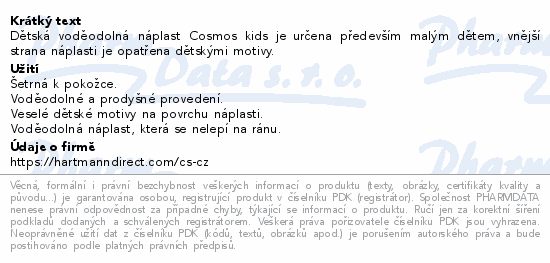 Cosmos kids náplast voděodolná 6x10cm 10ks