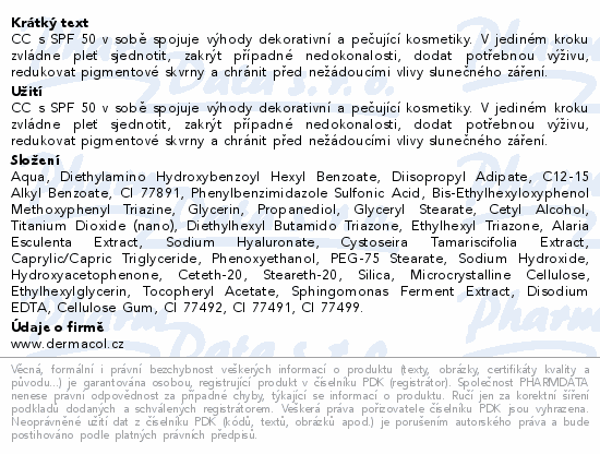 Dermacol CC SUN Shield Fair SPF50 30ml