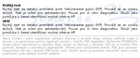 ALLTEST Helicobacter pylori rychlý test 1ks