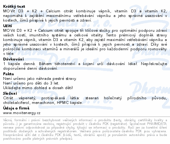MOVit D3+K2 Calcium citrát Premium cps.90