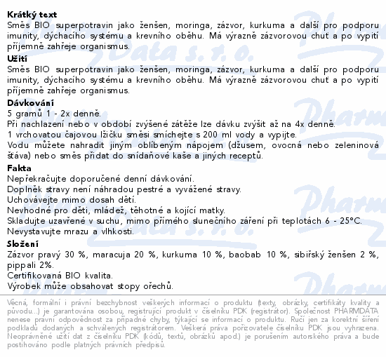 Blendea Super Boost extra zázvor BIO 100g