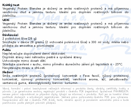 Blendea Vegan Protein Creamy vanilka 400g