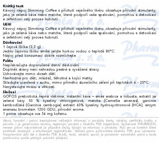 Blendea Slimming Coffee vaječný likér 100g