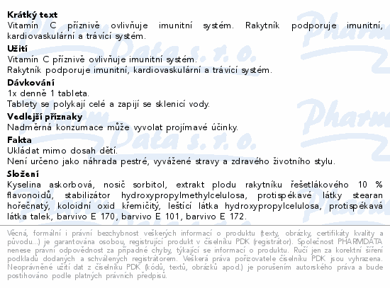 Vitamín C+Rakytník tbl.30+10