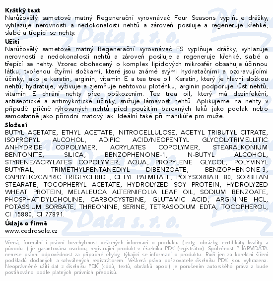 Four Seasons regenerační vyrovnávač 12ml