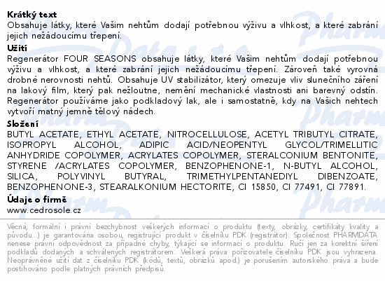 Four Seasons regenerátor nehtů 12ml