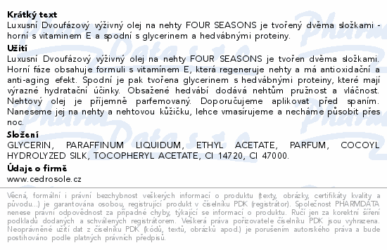 Four Seasons dvoufázový výživný olej 12ml
