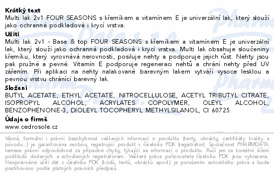 Four Seasons multi lak 2v1 s křemíkem a vit.E 12ml
