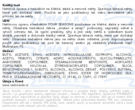 Four Seasons nehtová oprava s hedvábím 12ml