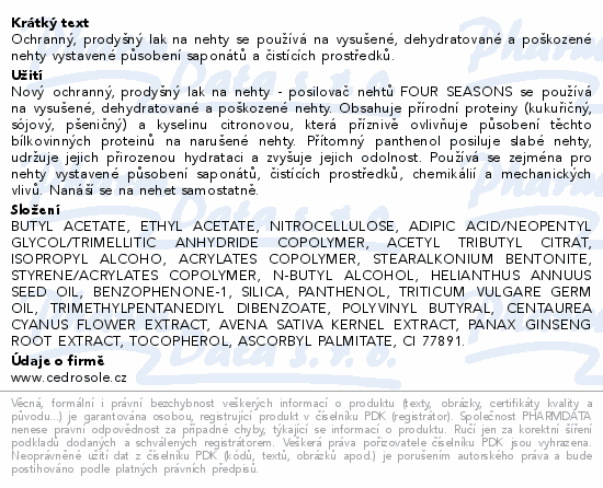 Four Seasons posilovač nehtů 12ml