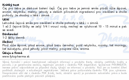 Čaj pro tebe ovocný 60g  Fytopharma