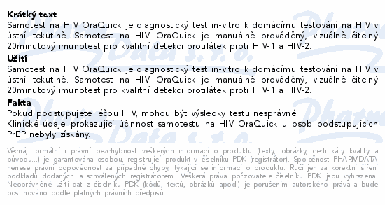OraQuick Samotest na HIV