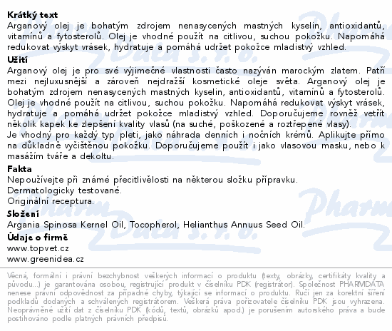 Green idea Arganový olej 100ml