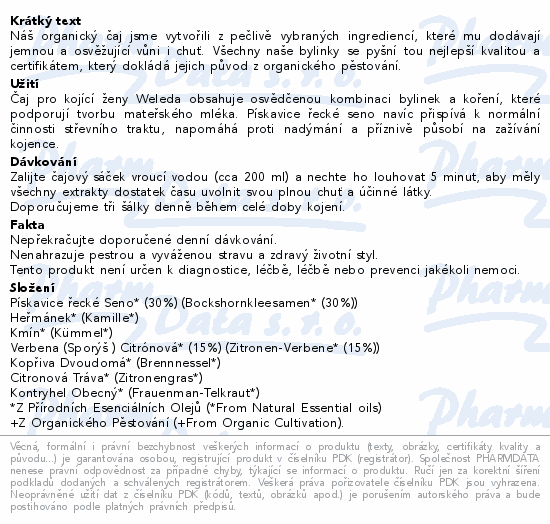 WELEDA Čaj pro kojící ženy BIO 20x2g