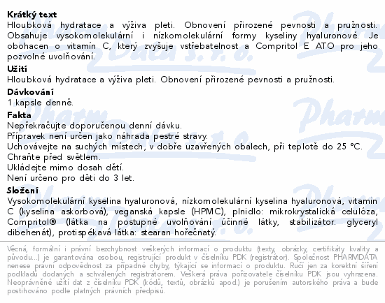 Kys.hyaluron.PREMIUM 300mg s vit.C cps.60 VAKOS XT