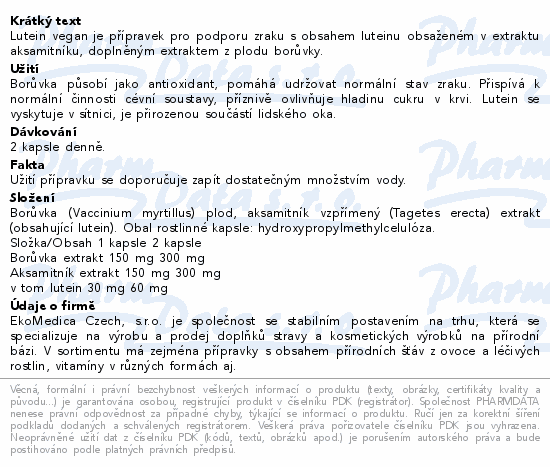 Lutein cps.60 EkoMedica