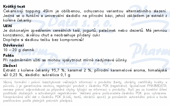 4Slim Čekankový topping slaný karamel 330g
