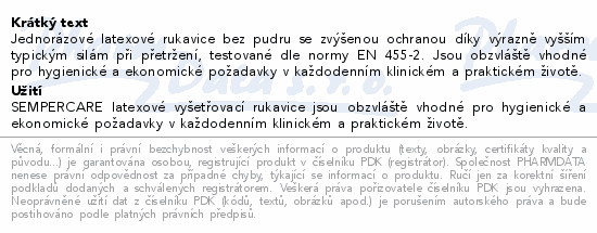 Rukavice vyš.Sempermed comfort latex L/100ks
