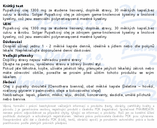 Solgar Evening Primrose Oil 1300mg cps.30