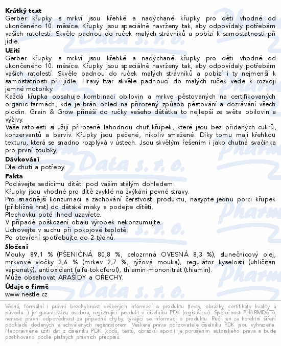 Gerber Křupky s mrkví BIO 35g 10m+