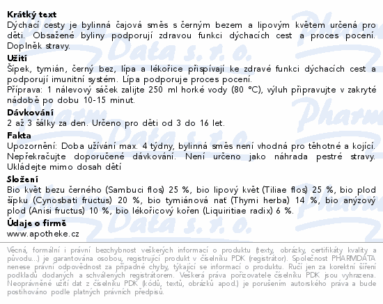 Apotheke FAF UK Dýchací cesty junior čaj 20x2g