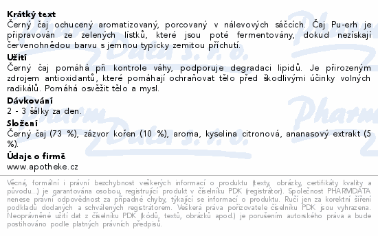 Apotheke Premier Pu-erh a ananas čaj 20x2g