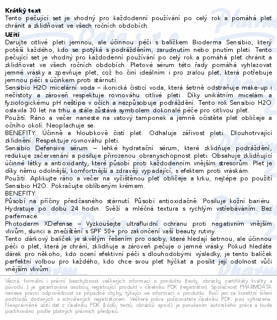 BIODERMA Sensibio dárkový balíček