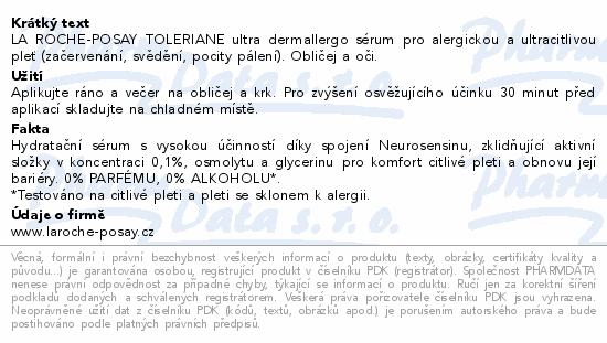 LA ROCHE-POSAY TOLERIANE dermallergo sérum 30ml