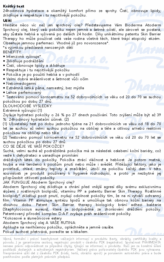 BIODERMA Atoderm sprchový olej 200ml