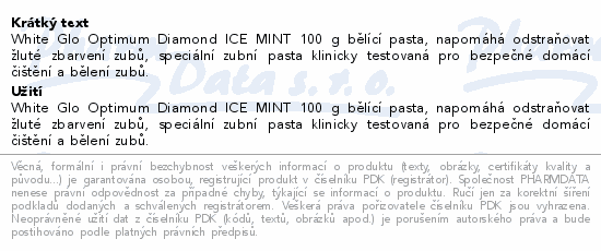 White Glo Optimum bělící zubní pasta 100g