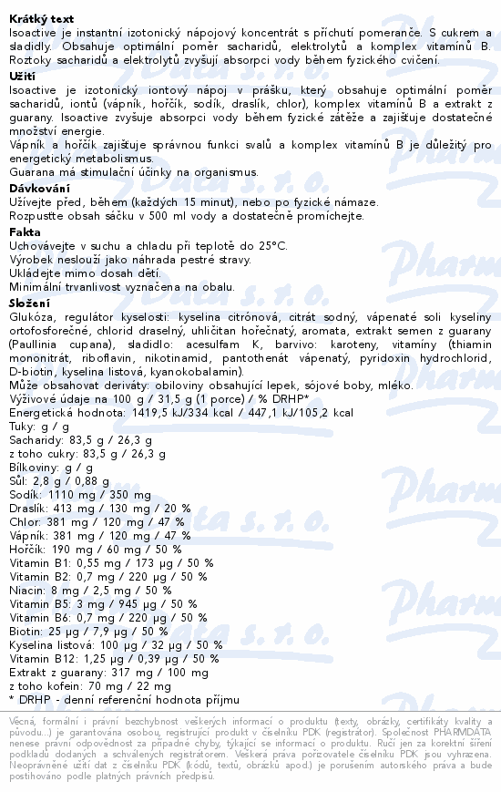 ActivLab Isoactive iont.nápoj guar.pomer.20x31.5g