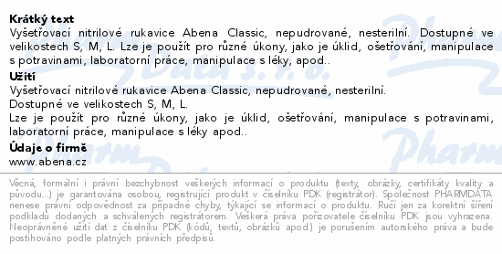 ABENA Rukavice vyš.Nitril Clas.M nepud.modré 100ks