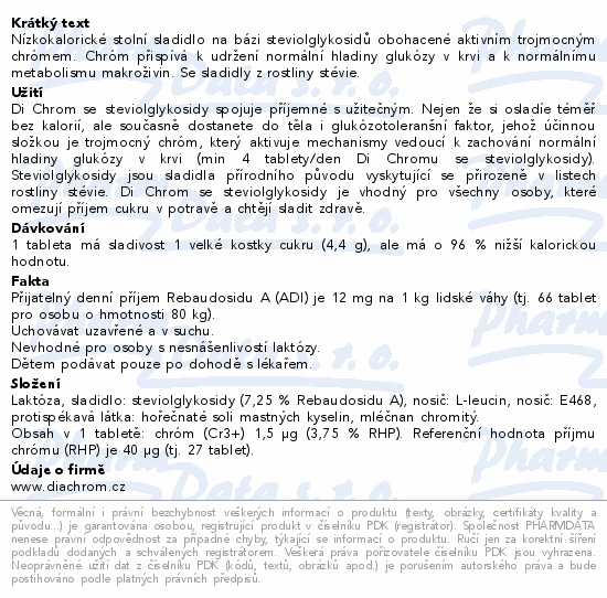 Di Chrom se steviolglykosidy stolní sladid.tbl.600