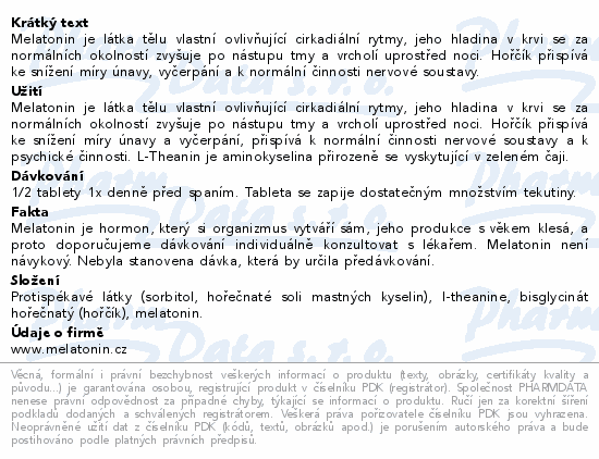 Melatonin Forte Magnesium L-Theanine tbl.100+50