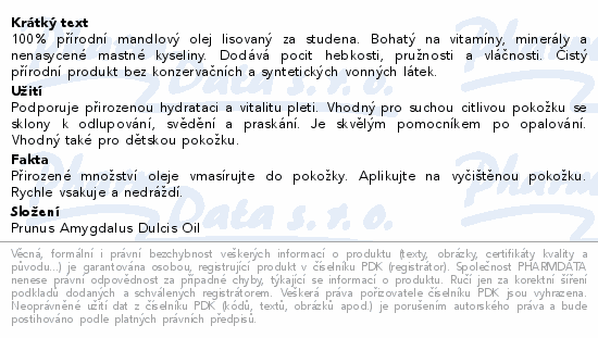 Clinical Mandlový olej za studena lisovaný 50ml