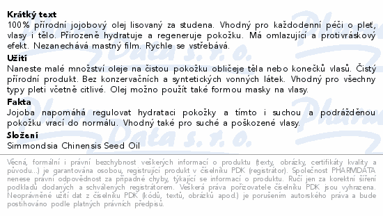 Clinical Jojobový olej za studena lisovaný 50ml