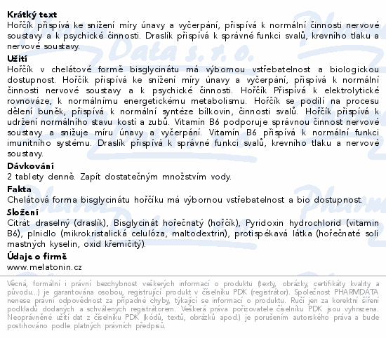 Magnesium chelát Draslík B6 tbl.100+100