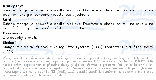 Allnature Mango plátky 40g