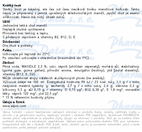 Alpro Mandlový nápoj 1l