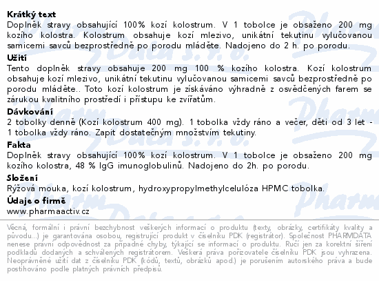 Kozí kolostrum 200mg tob.60