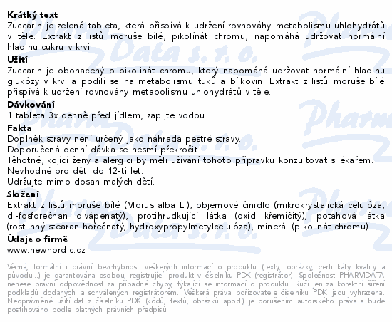 Zuccarin tbl.60 New Nordic