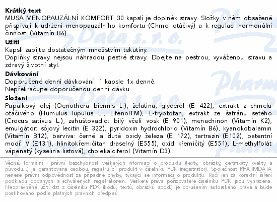 MUSA Menopauzální komfort cps.30