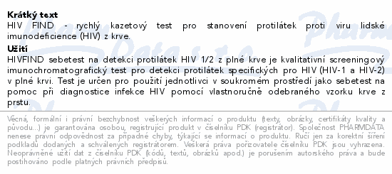 Meril HIV FIND Sebetest na detekci HIV z krve 1ks