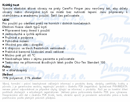 Carefix finger elastický síťový obvaz vel.M 30ks