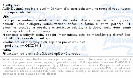 AVENE Jemný gelový peeling 50ml