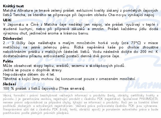 Allnature Matcha BIO 250g