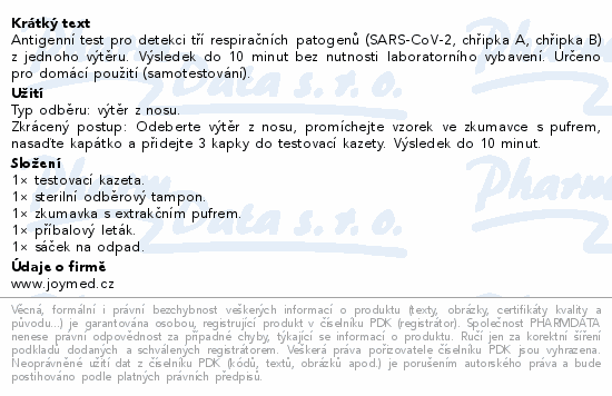 JoyTest 3v1 respirační multitest 1ks