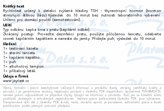 JoyTest Štítná žláza (TSH) Rapid test 1ks
