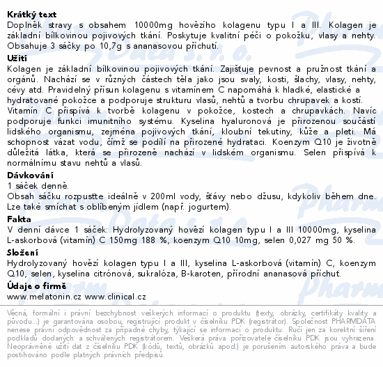 Clinical Collagen 10000mg+vitC+selen&Q10 3x10.7g